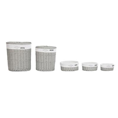 Mandenset DKD Home Decor Wit Grijs vlechtwerk 51 x 37 x 56 cm 52 x 38 x 57 cm (5 Onderdelen) Mandenset DKD Home Decor Wit Grijs vlechtwerk 51 x 37 x 56 cm 52 x 38 x 57 cm (5 Onderdelen)