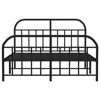 Bedframe met voetbord zonder matras metaal zwart 160x200 cm - thumbnail