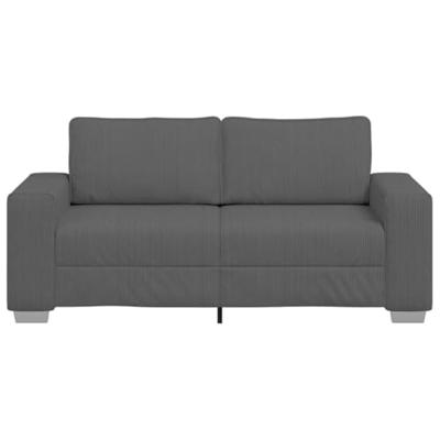 Loveseat bank 140 cm corduroy stof donkergrijs Loveseat bank 140 cm corduroy stof donkergrijs