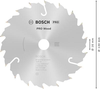 Bosch Accessories Standard for Wood Speed 2608640775 Hardmetaal-cirkelzaagblad 130 x 16 x 2.2 mm Aantal tanden: 18 1 stuk(s)