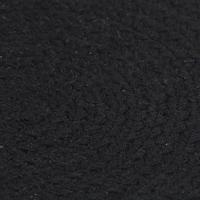 VidaXL Placemats 4 st rond 38 cm katoen effen zwart - thumbnail