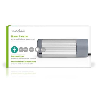 Nedis PIMS10012 Stroomomvormer Gemodificeerde Sinusgolf 12 V Dc - 230 V Ac 100 W 1x Schuko / 1x Usb-uitgang