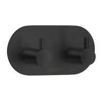 Smedbo Beslagsboden Handdoekhouder - 9.6x4.8x4.8cm - zelfklevend - RVS Mat Zwart BB1102 - thumbnail