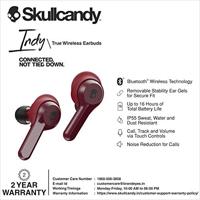 Skullcandy Indy True-draadloze hoofdtelefoon met bluetooth-microfoon, zweet-, water- en stofbestendig (IP55), 16 uur batterijduur, Moab/Red - thumbnail