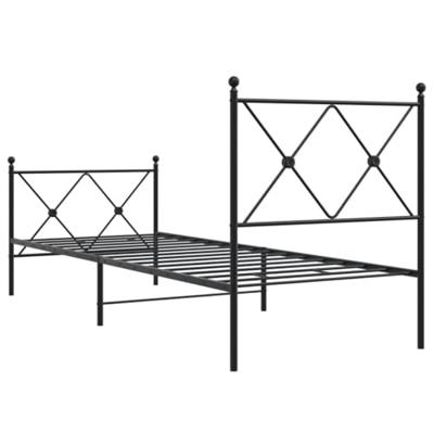 Bedframe met hoofd- en voeteneinde metaal zwart 80x200 cm Bedframe met hoofd- en voeteneinde metaal zwart 80x200 cm