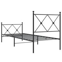 Bedframe met hoofd- en voeteneinde metaal zwart 80x200 cm - thumbnail