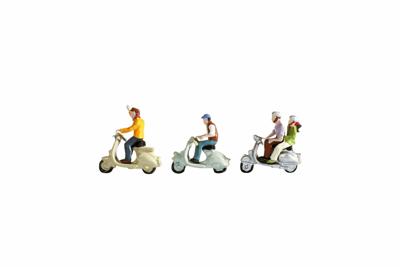 NOCH 15910 H0 Scooterrijders figuren Geverfd, Staand