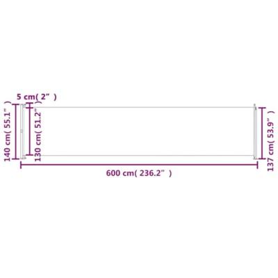 VidaXL Tuinscherm uittrekbaar 140x600 cm zwart VidaXL Tuinscherm uittrekbaar 140x600 cm zwart