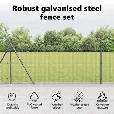 VidaXL Afrasteringspaal grijs 25 x 0,8 m (19 x 19 mm gaas)