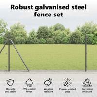 VidaXL Afrasteringspaal grijs 25 x 0,8 m (19 x 19 mm gaas) - thumbnail