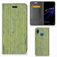 Huawei P20 Lite Book Wallet Case Green Wood - thumbnail