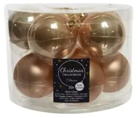 Kerstballen Glas Ø6cm Toffee Bruin 10st - thumbnail