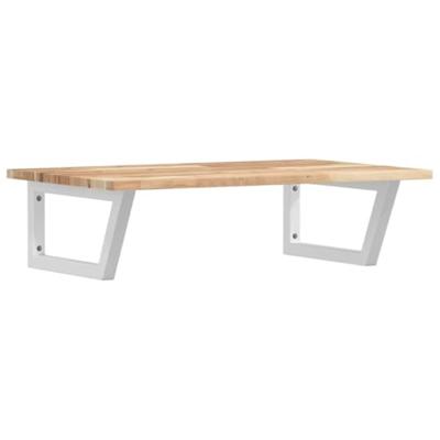 Badkamer wandschap staal en massief acaciahout