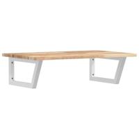 Badkamer wandschap staal en massief acaciahout - thumbnail