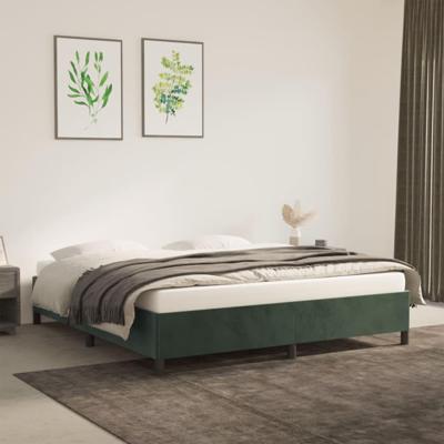 Bedframe zonder matras 160x200 cm fluweel donkergroen