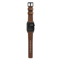 Nomad modern leather strap Apple Watch 42mm / 44mm / 45mm / 49mm bruin / zwart - thumbnail