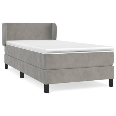 Boxspring met matras fluweel lichtgrijs 90x190 cm