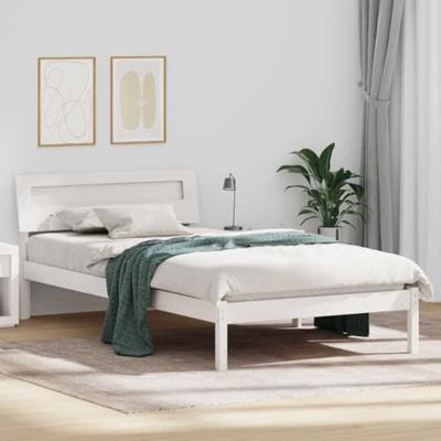 Bedframe met hoofdeinde Wit 80 x 200 cm Massief grenenhout