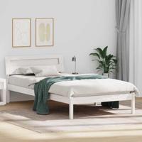 Bedframe met hoofdeinde Wit 80 x 200 cm Massief grenenhout - thumbnail