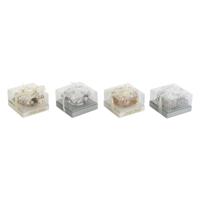 Kaars DKD Home Decor Gouden Zilverkleurig Kerstmis 10.5 x 10.5 x 7 cm 10,5 x 10,5 x 7 cm (4 Stuks) - thumbnail