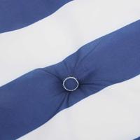 Tuinstoelkussens 4 st gestreept 40x40x3 cm stof wit en blauw - thumbnail