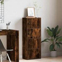 Boekenkast 40x24x102 cm bewerkt hout gerookt eikenkleurig - thumbnail