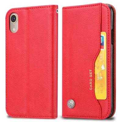 Knead huidtextuur horizontale Flip lederen case voor iPhone XR met foto frame & houder & kaartsleuven & portemonnee (rood) Knead huidtextuur horizontale Flip lederen case voor iPhone XR met foto frame & houder & kaartsleuven & portemonnee (rood)