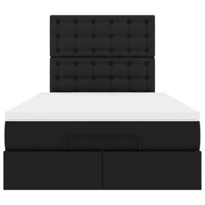Ottoman bed met matras 120x190 cm kunstleer zwart
