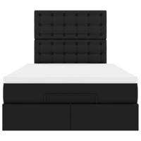 Ottoman bed met matras en LED's 120x190 cm kunstleer zwart - thumbnail