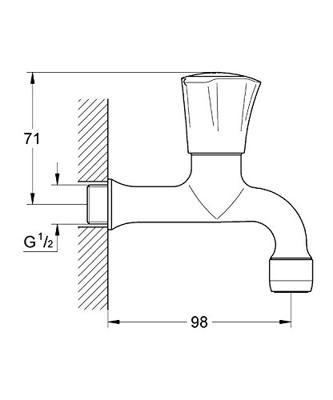 Grohe Costa-L wand tapkraan Chroom Grohe Costa-L wand tapkraan Chroom
