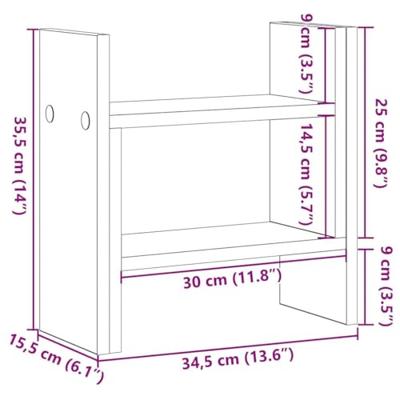 VidaXL Bureau organizer artisan eiken 34,5 x 15,5 x 35,5 cm VidaXL Bureau organizer artisan eiken 34,5 x 15,5 x 35,5 cm