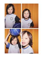 T-shirt met contrasterende korte mouwen voor jongens gemêleerd grijs - thumbnail