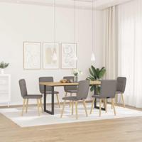 Eetkamerstoelen 6 st stof taupe - thumbnail