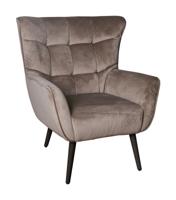 PTMD Fauteuil 'Kian' Velvet, kleur Zand - thumbnail