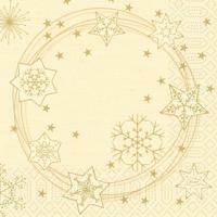 Duni servetten star shine cream 33x33cm - thumbnail