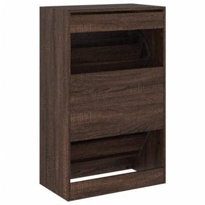 VidaXL Schoenenkast 60x34x96,5 cm bewerkt hout bruin eikenkleur