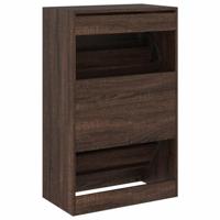VidaXL Schoenenkast 60x34x96,5 cm bewerkt hout bruin eikenkleur - thumbnail