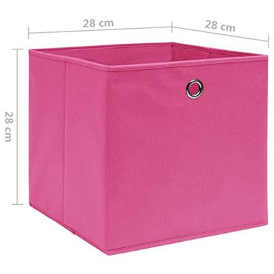 VidaXL Opbergboxen 10 st 28x28x28 cm nonwoven stof roze
