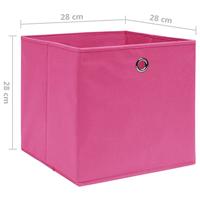VidaXL Opbergboxen 10 st 28x28x28 cm nonwoven stof roze - thumbnail