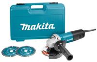 Makita 9558HNRGK2 Haakse Slijper 125mm 840W 230V inc. Accessoire Set in koffer - thumbnail
