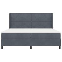 Boxspring bed met hoofdeinde Donkergrijs 200 x 200 cm Fluweel - thumbnail