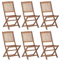 Tuinstoelen 6 st inklapbaar massief acaciahout - thumbnail