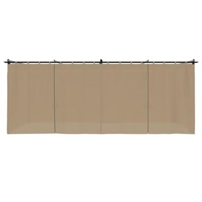 Prieel met gordijnen 6x3 m staal taupe