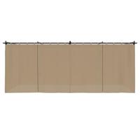 Prieel met gordijnen 6x3 m staal taupe - thumbnail