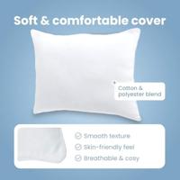 VidaXL Hoofdkussen met kussen wit katoen en polyester - thumbnail