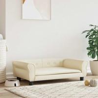 vidaXL Hondenmand 95x55x30 cm kunstleer crèmekleurig - thumbnail