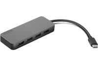 Lenovo USB-C to 4 Port USB-A Hub USB-C (USB 3.2 Gen 1) multiport hub 4 poorten Zwart - thumbnail