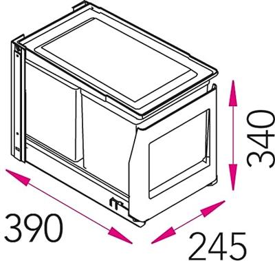 Stala EKO-2PK Afvalsysteem 24,5x39x34 cm Wit