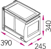 Stala EKO-2PK Afvalsysteem 24,5x39x34 cm Wit - thumbnail