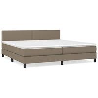 Boxspring met matras stof taupe 200x200 cm - thumbnail